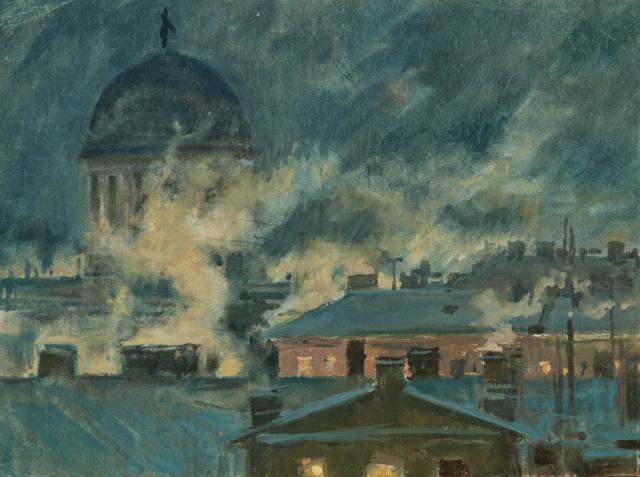 Самохвалов А.Н. Крыши города с куполом собора святой Екатерины...1963-1963 Самохвалов А.Н. Крыши города с куполом собора святой Екатерины...1963-1963